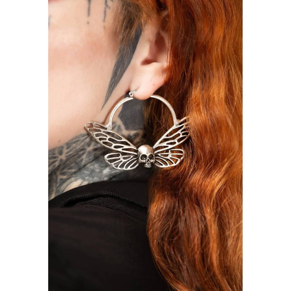 Killstar cicada curse hoop earrings goth whimsy